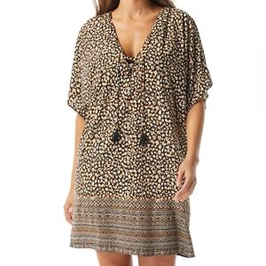 Coco Reef | Raya Lace-Up V-Neck Dress Swim Cover-Up Size L